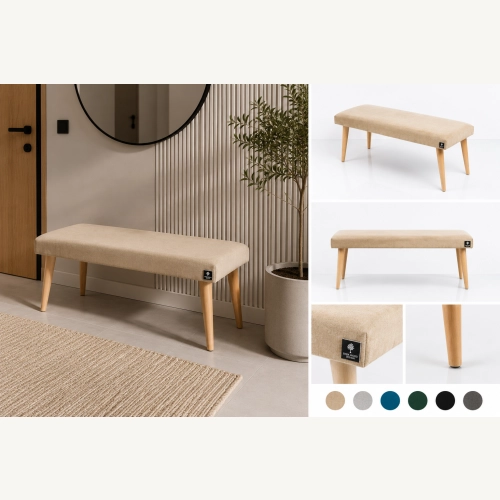 Ławeczka Pufa Tapicerowana Siedzisko Gładkie Cappucino LPG-10 Rozmiary od 50 cm do 120 cm